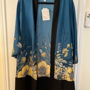 Floral Teal Kimono Jacket